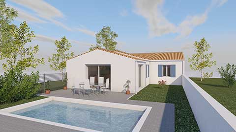 MAISON 2 CHAMBRES 80m² | Agir Bâtiment constructeur maisons individuelles La Palmyre Les Mathes Royan Charente Maritime
