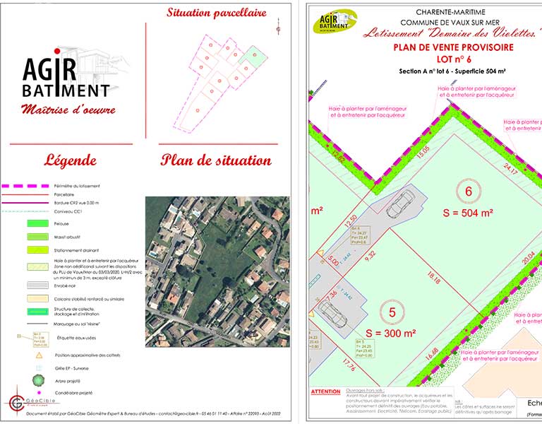 Terrain constructible de 504m² Terrain dans lotissement totalement viabilisé  | VAUX SUR MER Charente Maritime